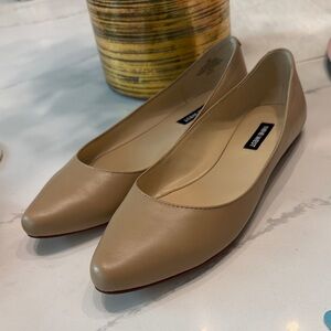 Nine West Beige Leather Flats